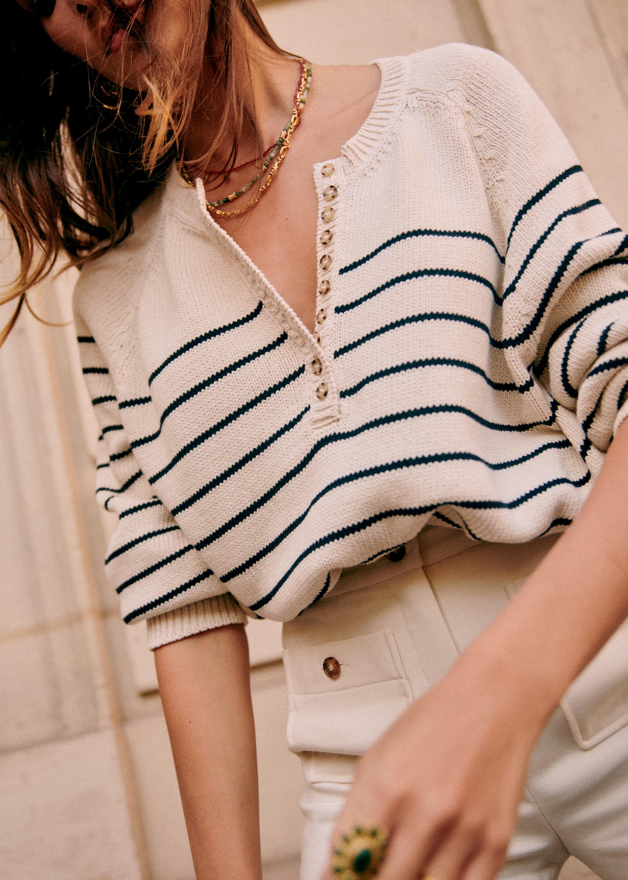 Pull Léontine - Ecru / Marine - E-SHOP/MAILLE 5905414