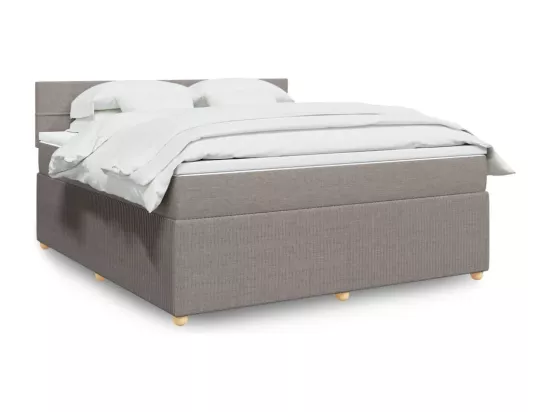 Sommier à lattes de lit avec matelas Taupe 180x200 cm Tissu