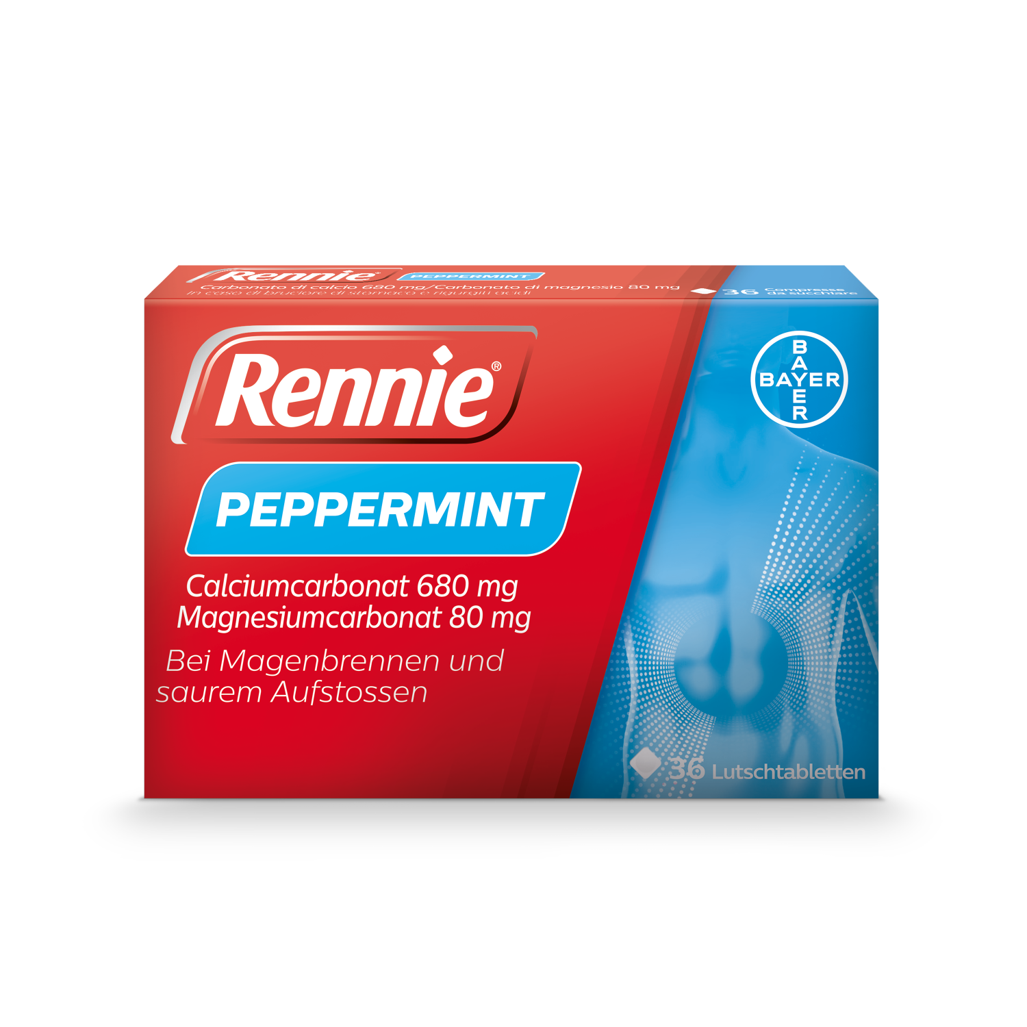 Rennie Peppermint<br>36 Stück, Blister, Lutschtablette