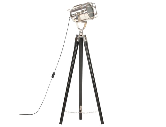 VIDAXL - Lampadaire salon Lampadaire à trépied noir bois de manguier massif 97 cm