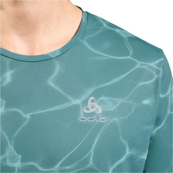 T-shirt running ODLO ZEROWEIGHT CHILL-TEC PRINT CREW NECK S/S ARCTIC