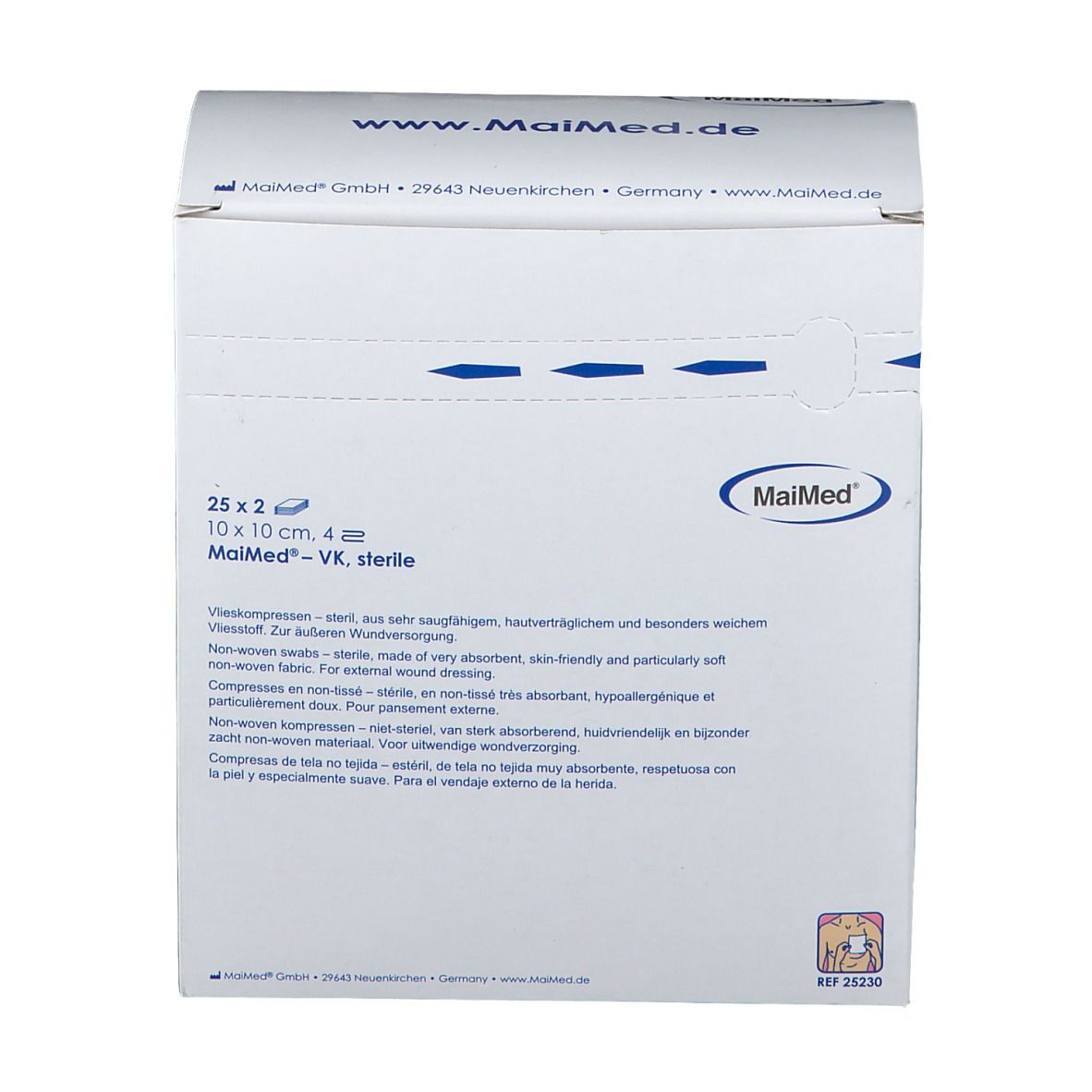 Vliesstoffkompresse steril 10 x 10 cm 4-fach
