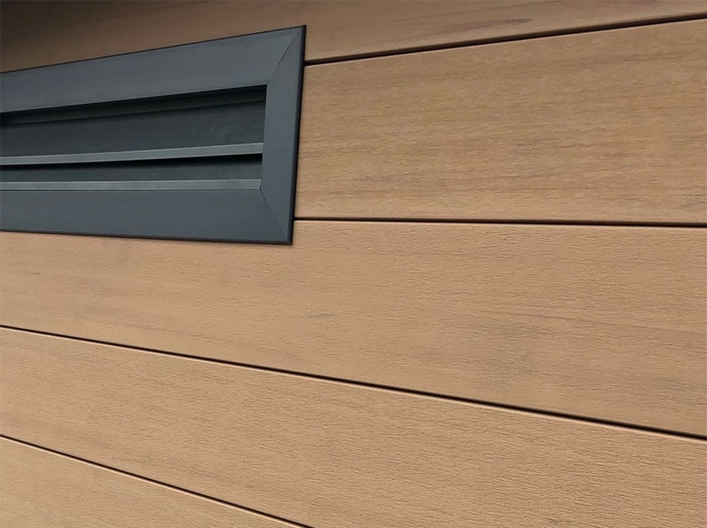 Abri de jardin bois composite braga - 12m2 gris - epaisseur des murs : 28 mm - aluminium - anti uv et intemperies