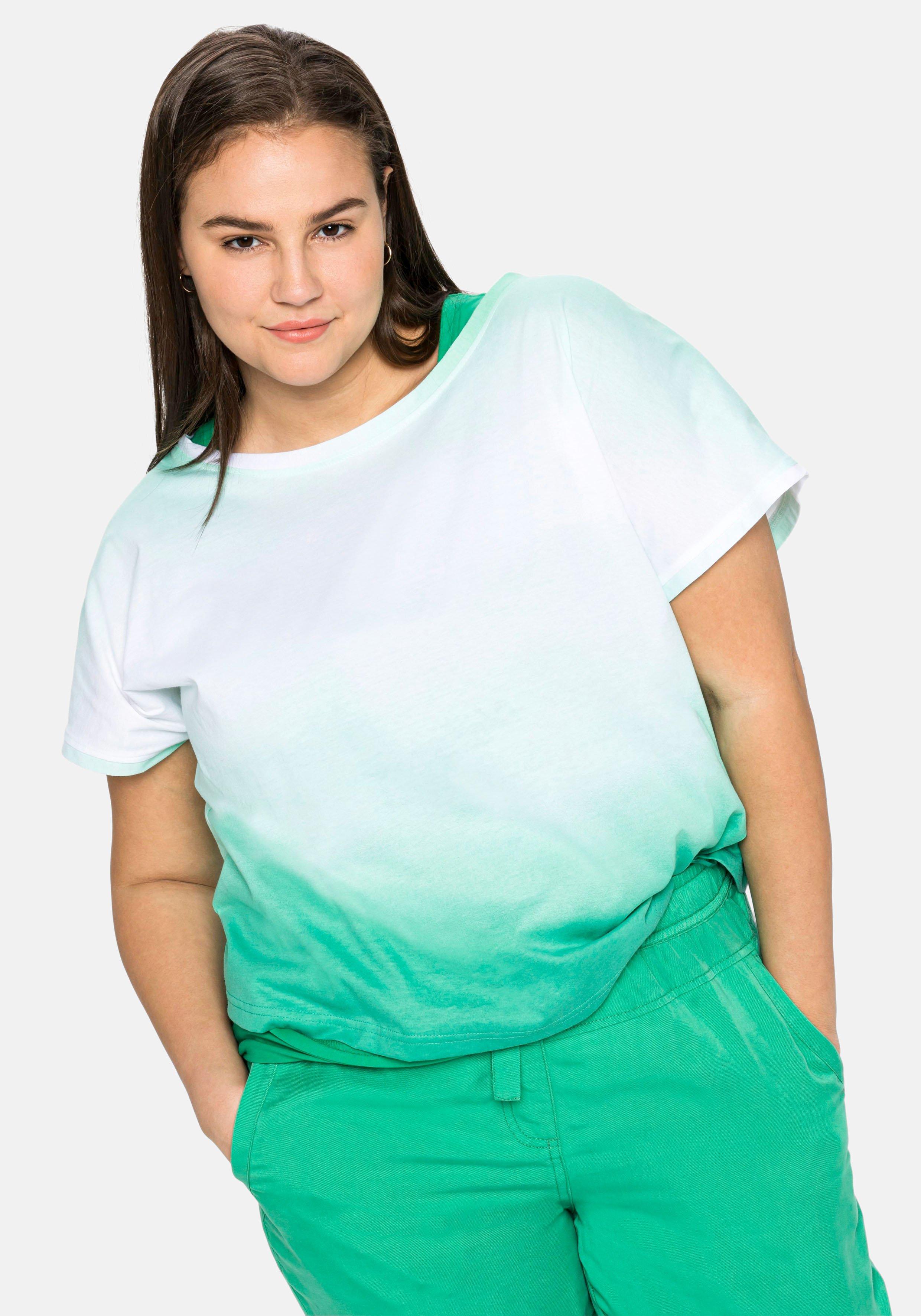 Set aus T-Shirt und Top, in gebatikter Optik