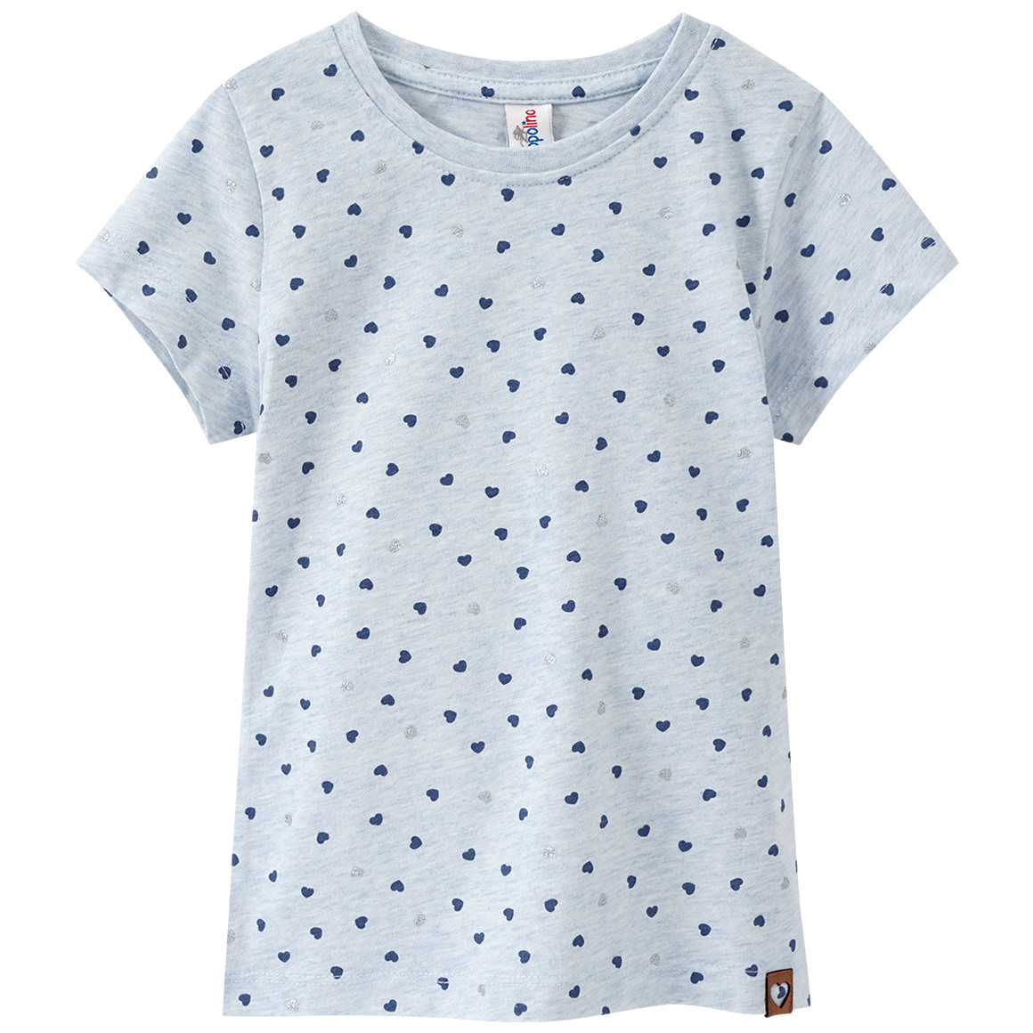 Topolino Mädchen T-Shirt mit Herzen hellblau