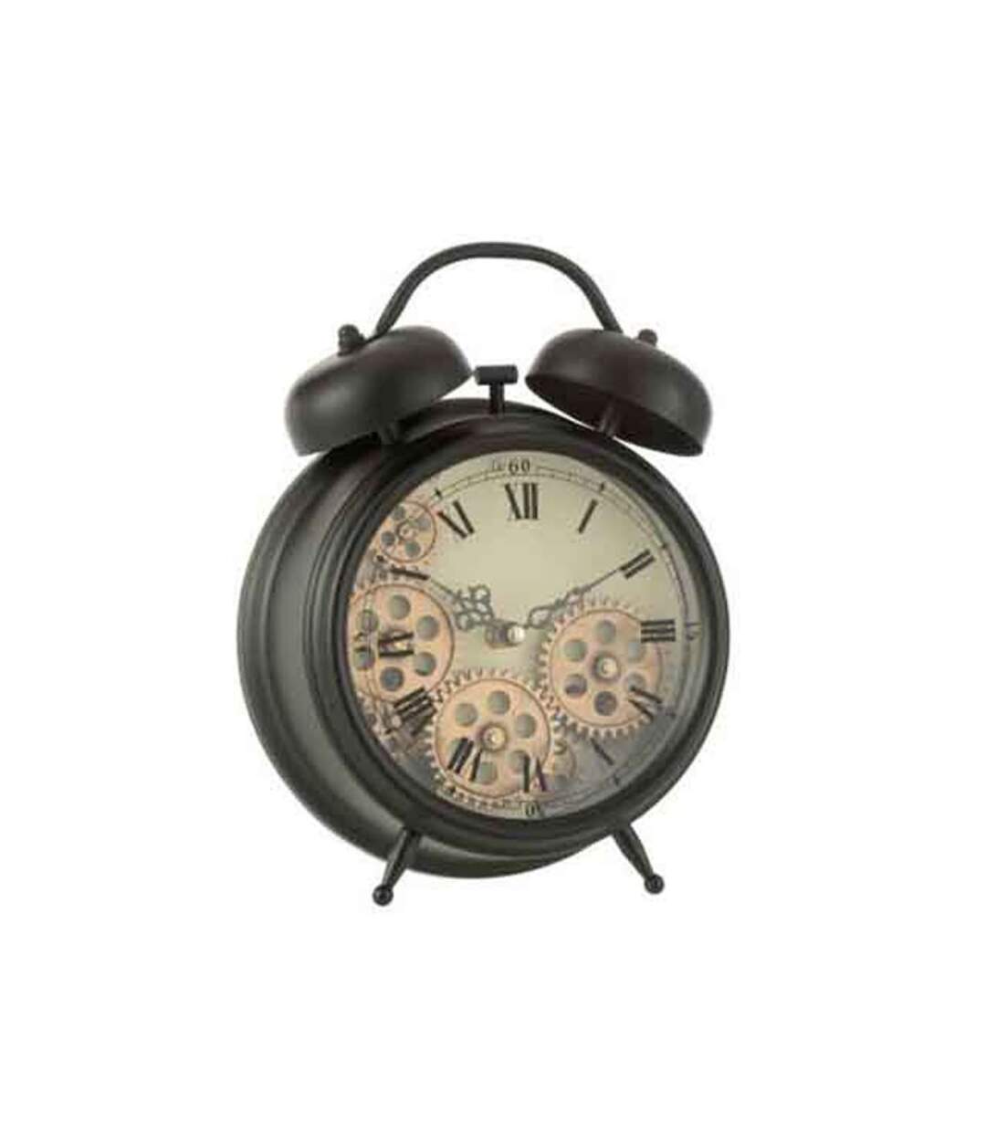 Paris Prix - Réveil à Poser Vintage mécanisme 26cm Noir