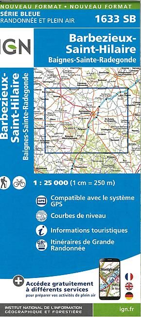 IGN - 1633 SB BARBEZIEUX 1 25 000