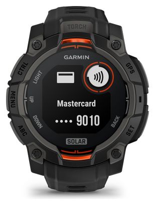 Montre GPS Garmin Instinct 3 Solar - 45 mm Noir avec Bracelet en Silicone Noir