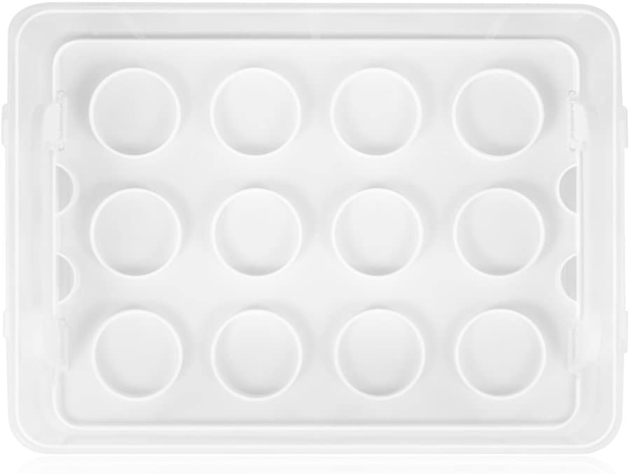 Muffin Transportbox Kuchen Behälter mit Griff für 24 Cupcakes - Transparent / Weiss