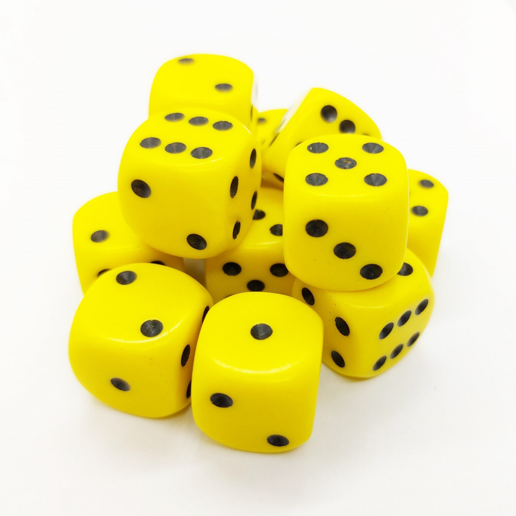 Set de 12 Dés 6 Faces Chessex : Opaques