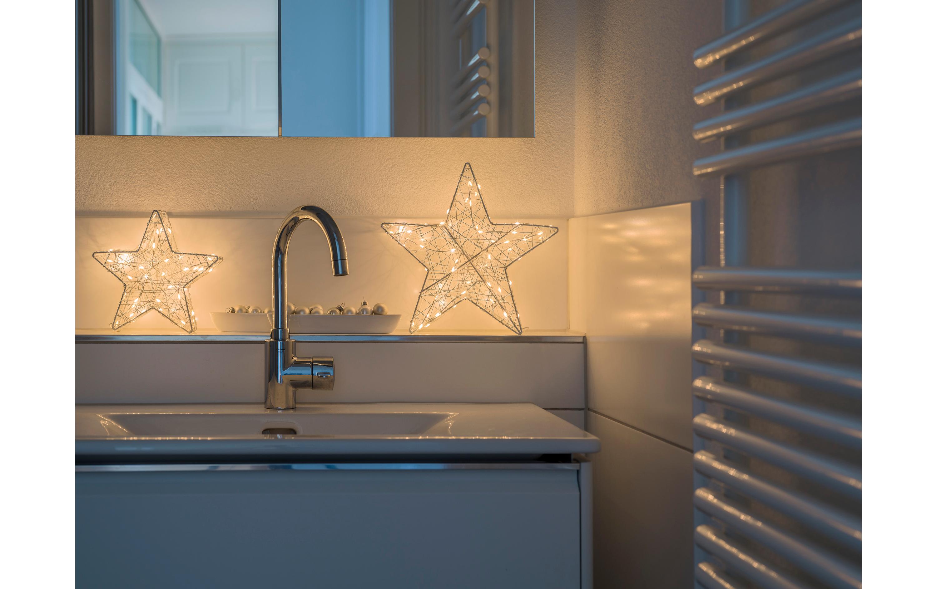 Tischdeko 3D Star Bianco M, 28 cmLED Weihnachtsdekoration