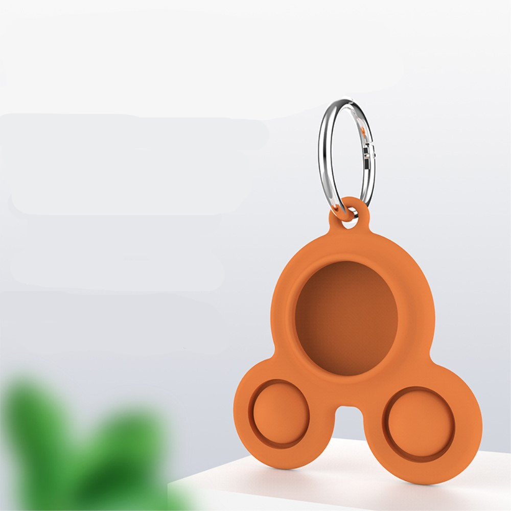 Apple AirTag Anhänger Silikon Bubbles Hülle Schlüsselanhänger   Anti Stress Pop It Fidget Maus - Gelb