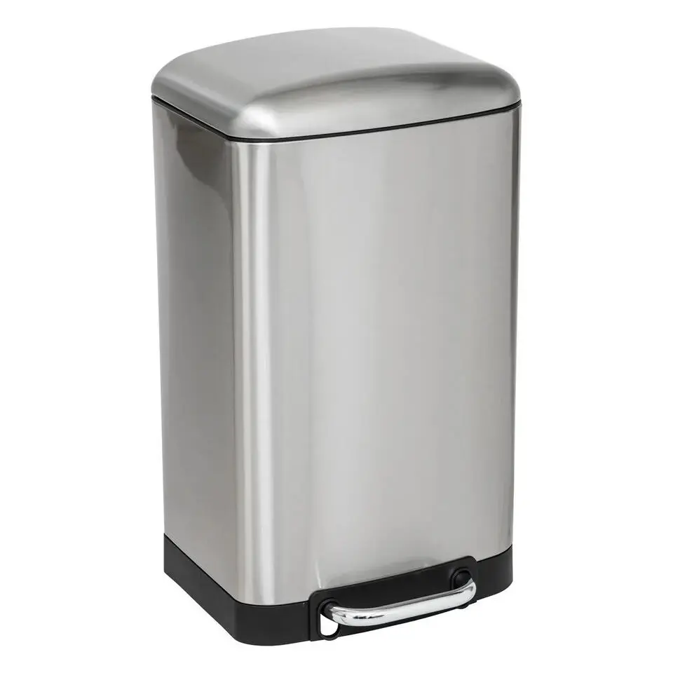 Prullenbak/pedaalemmer - zilver - metaal - 20L - 30 x 30 x 53 cm