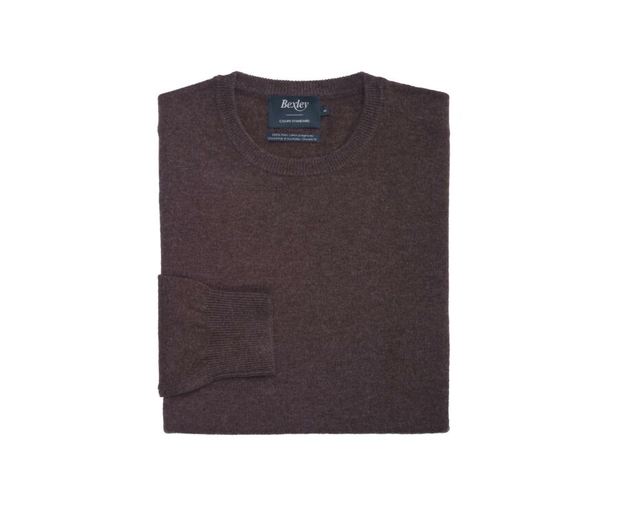 Pull col rond homme laine Marron Brun - CONAN