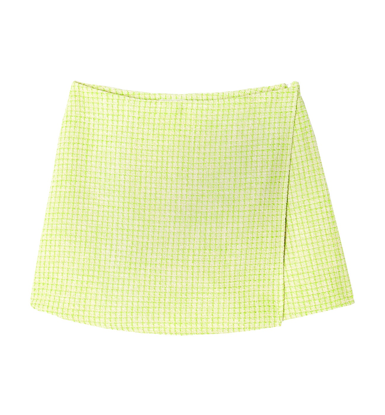 Jupe-short tweedée Femme - Imprimé vert
