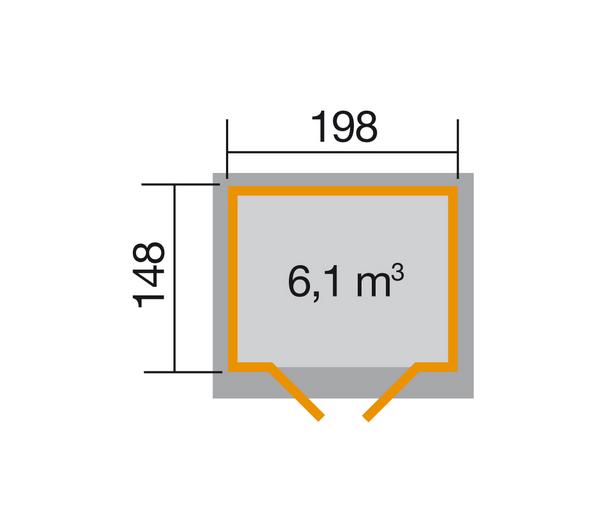 Weka Gartenhaus 325 Gr.1, ca. B200/H225/T198