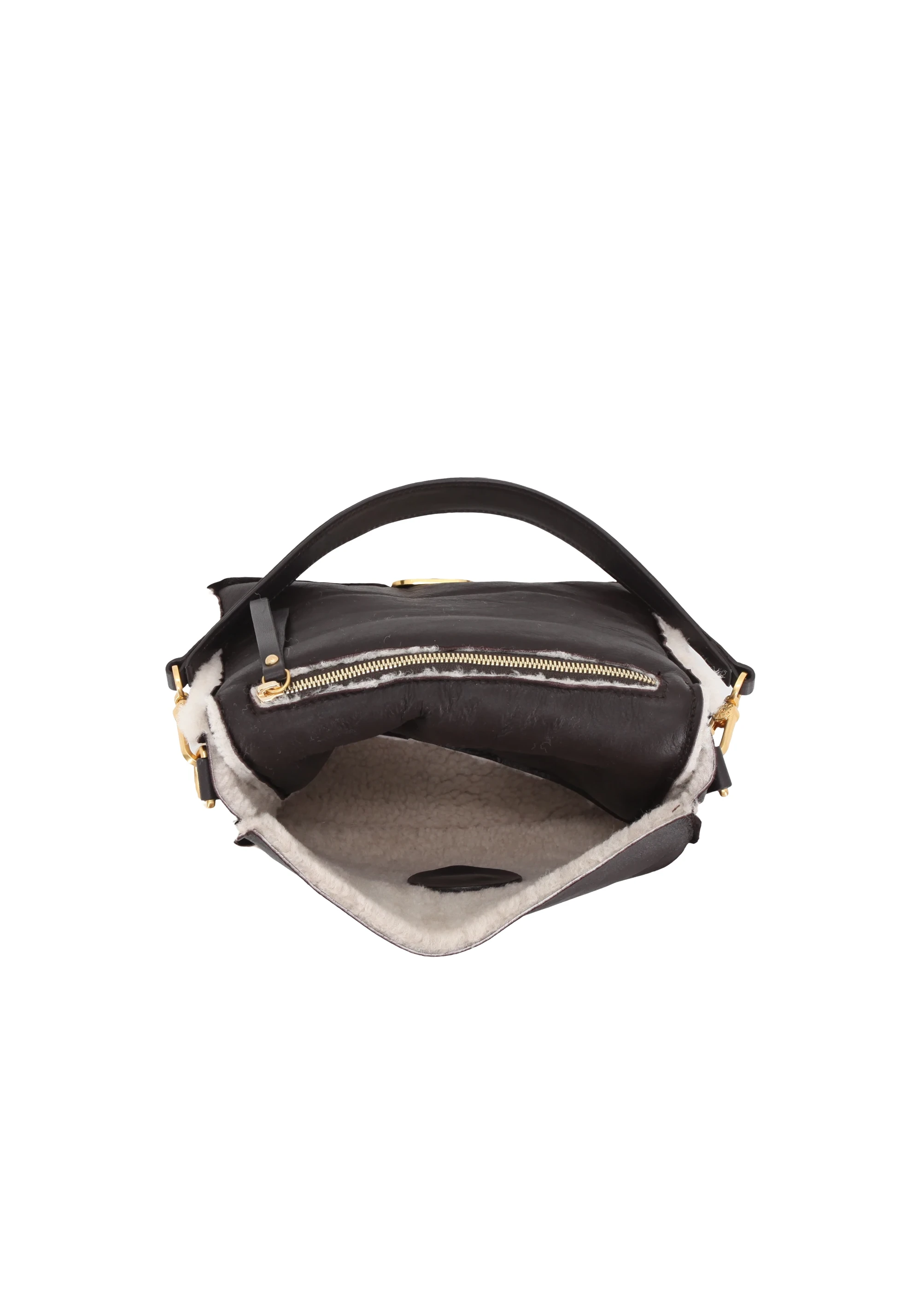 Shoulder Bag TEMI Leather Shearling reversible Standard