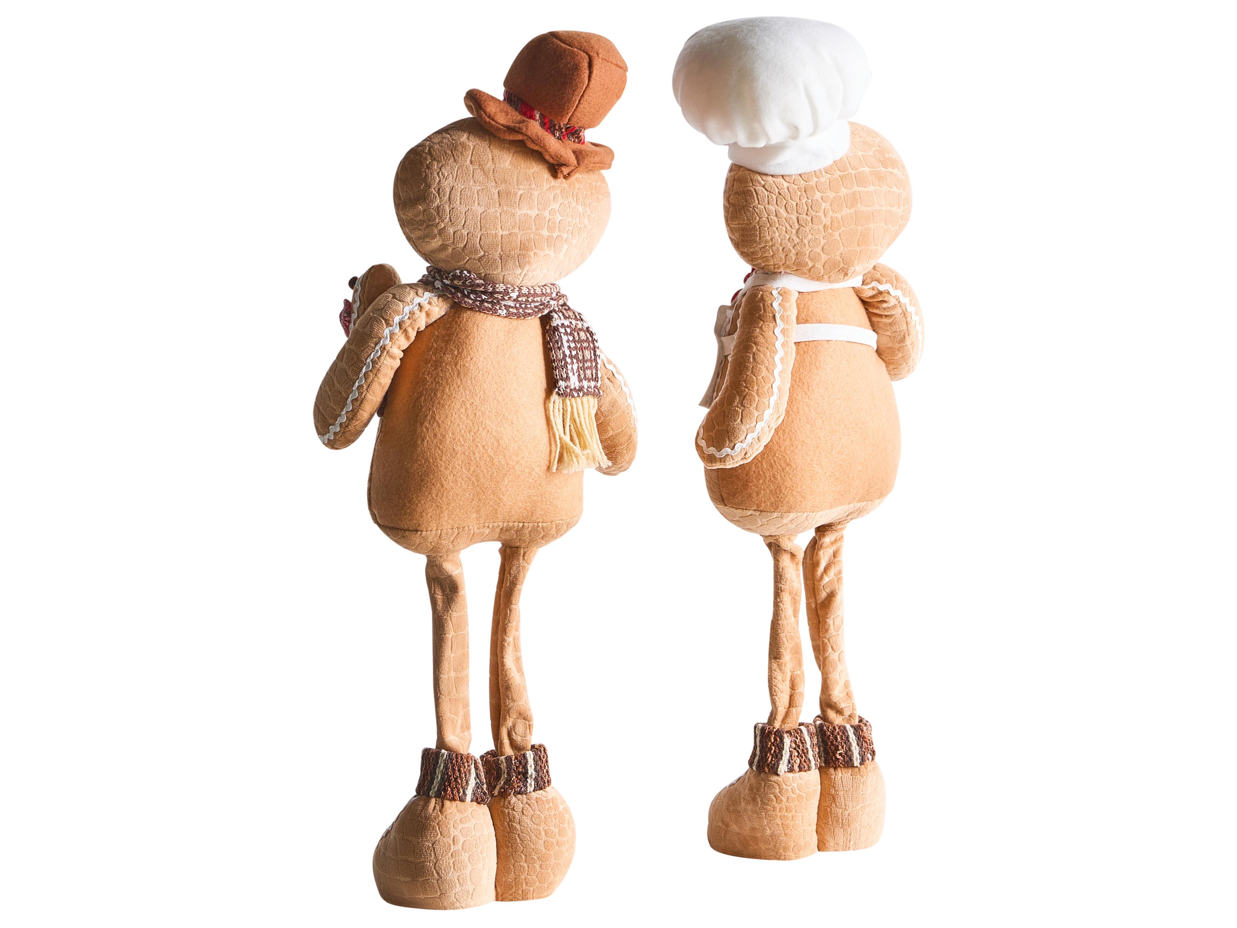 Set van 2 kerstdecoraties EIKEREN Peperkoekmannetje 55 cm Bruin