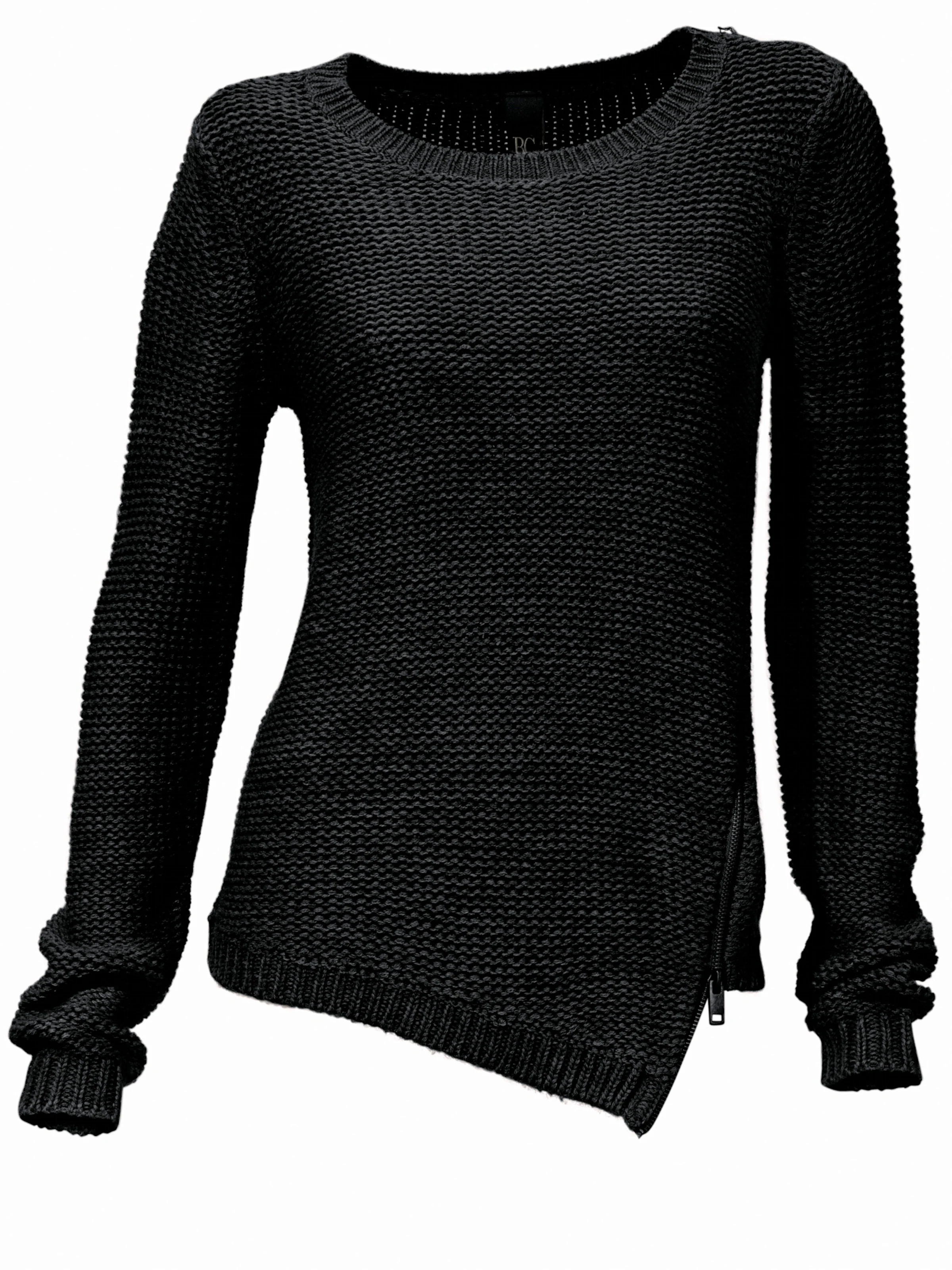 heine Rundhals-Pullover in schwarz