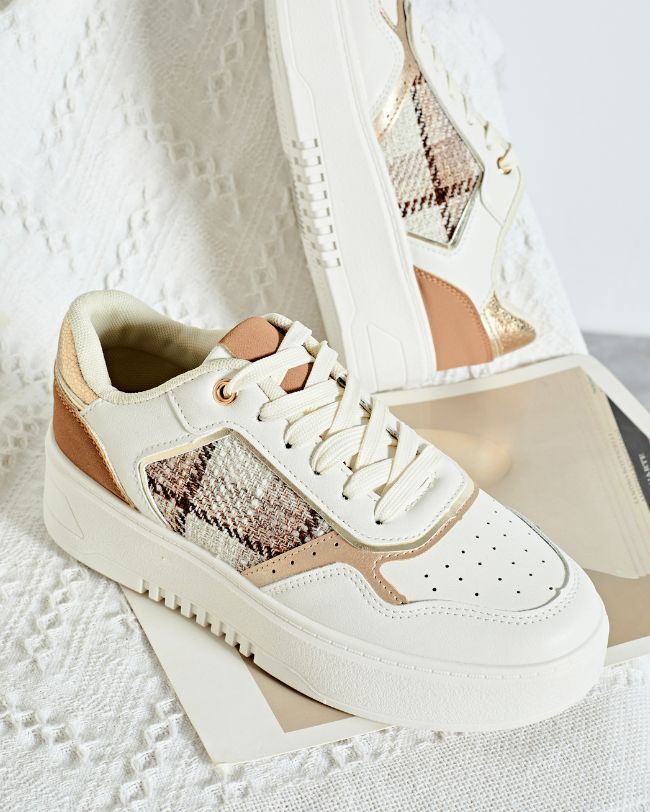 Basket femme blanche à lacets - Emie