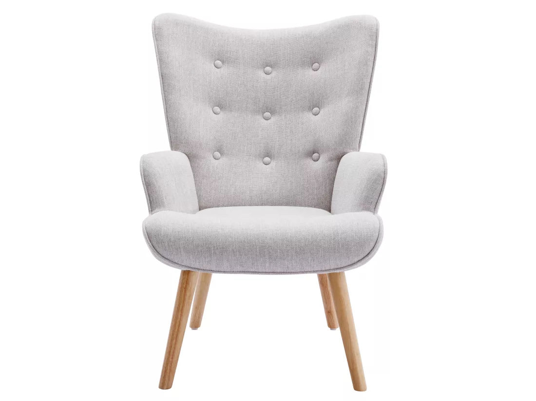 Fauteuil en tissu gris clair VATELY