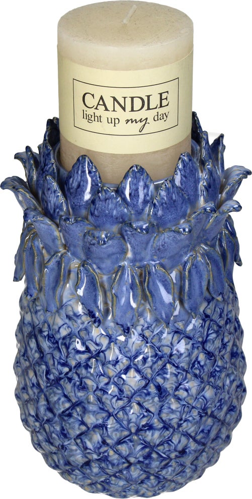 Kandelaar Tia blauw D 13,5 H 21,5 cm