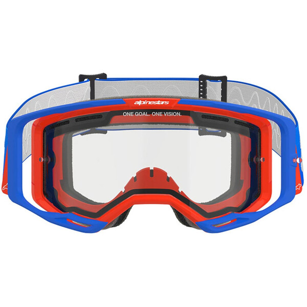 Alpinestars - Masque Vision 8 Wordmark Dual Pane Bleu / Blanc / Rouge / Transparent