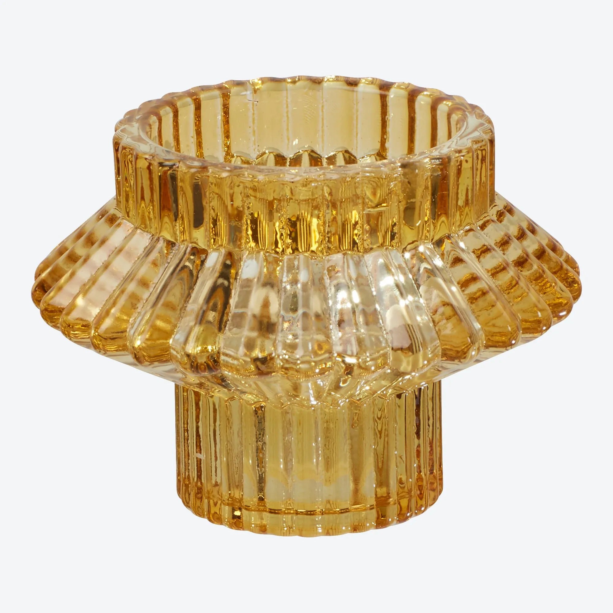 2-in-1-Kerzenhalter aus Glas, ca. 8x6cm