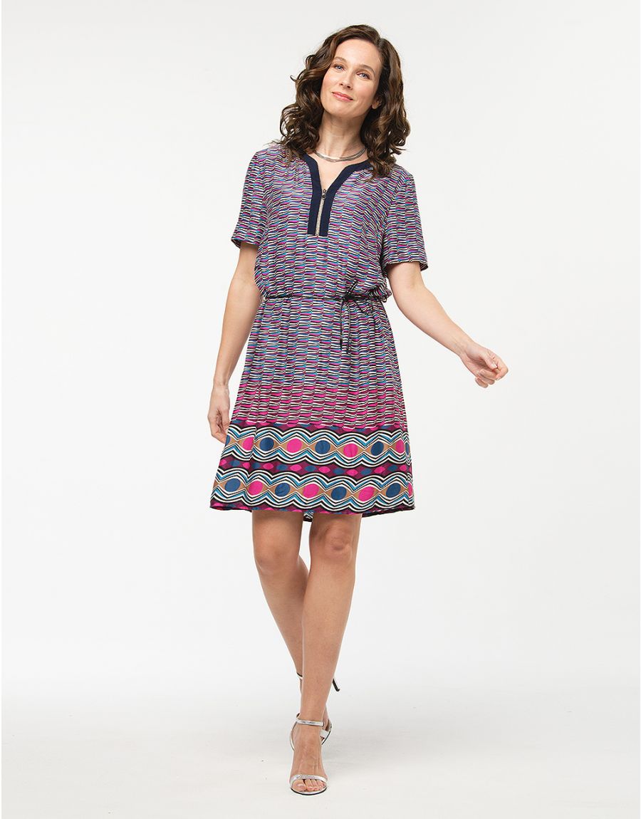 Robe fuchsia imprimée