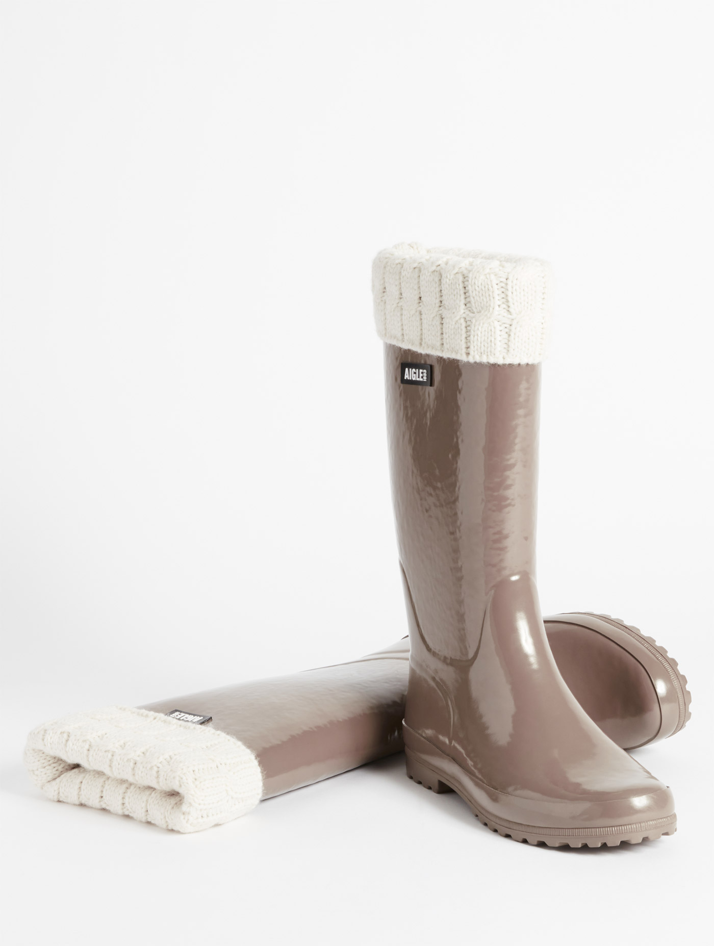 La botte de pluie vernie, en version fourrée CHESTNUT