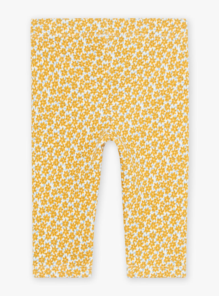Legging bleu marine à fleurs