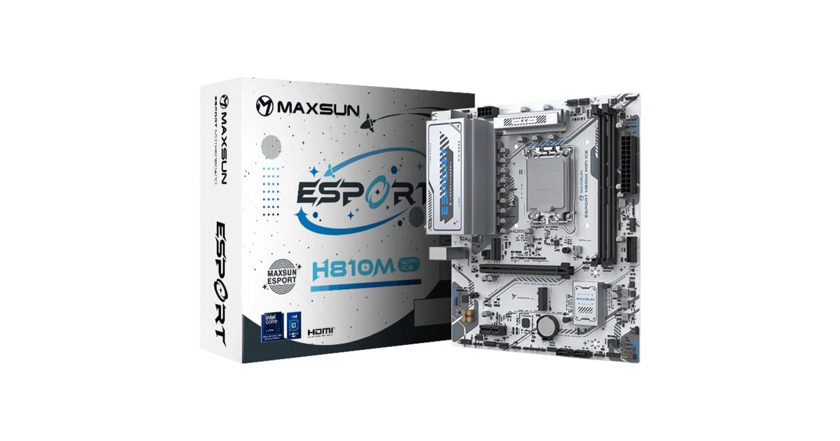 MAXSUNMS-eSport H810M WIFI ICE socket 1851 moederbord  (Wit, 2.5 Gb-LAN, WLAN, BT, Sound, µATX)