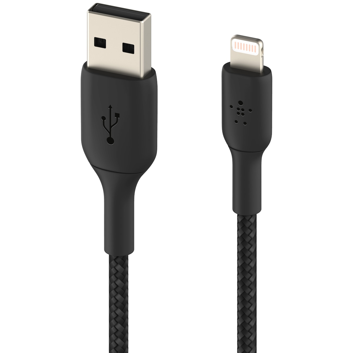 Belkin USB-A til lynflettet, svart (0,15 m)
