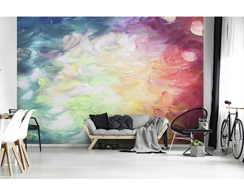 Vliesbehang 12921V4 Kleurrijk mozaïek aquarel 2-delige set 254 x 184 cm
