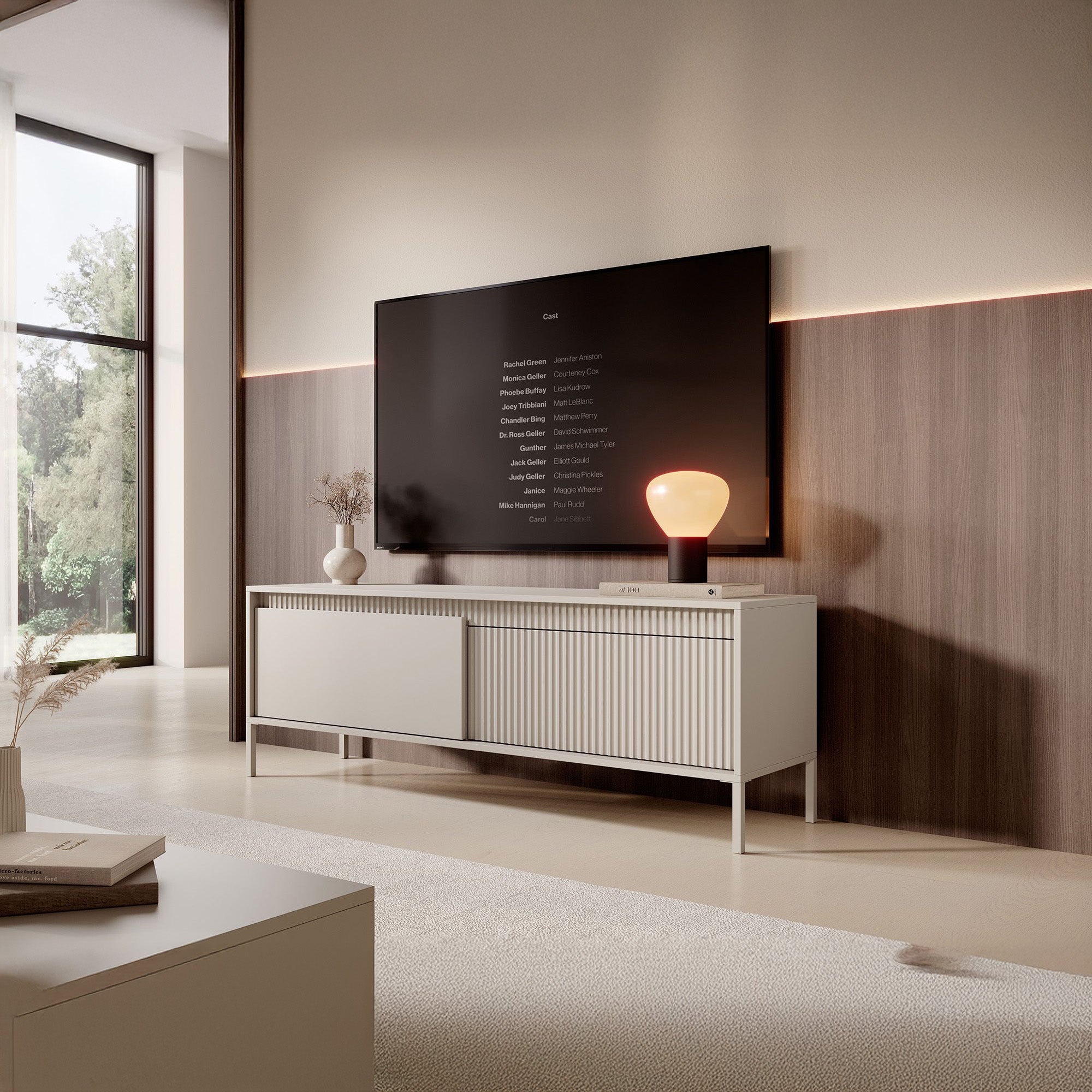 Saran - TV-Meubel - Beige - 154x40x53 cm