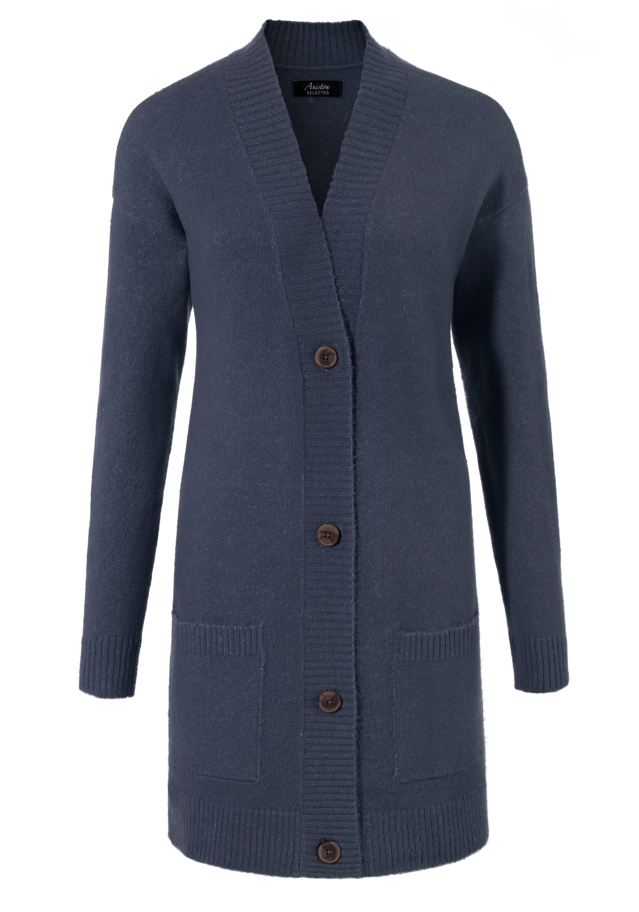 Aniston SELECTED Longstrickjacke , mit aufgesetzen Taschen
