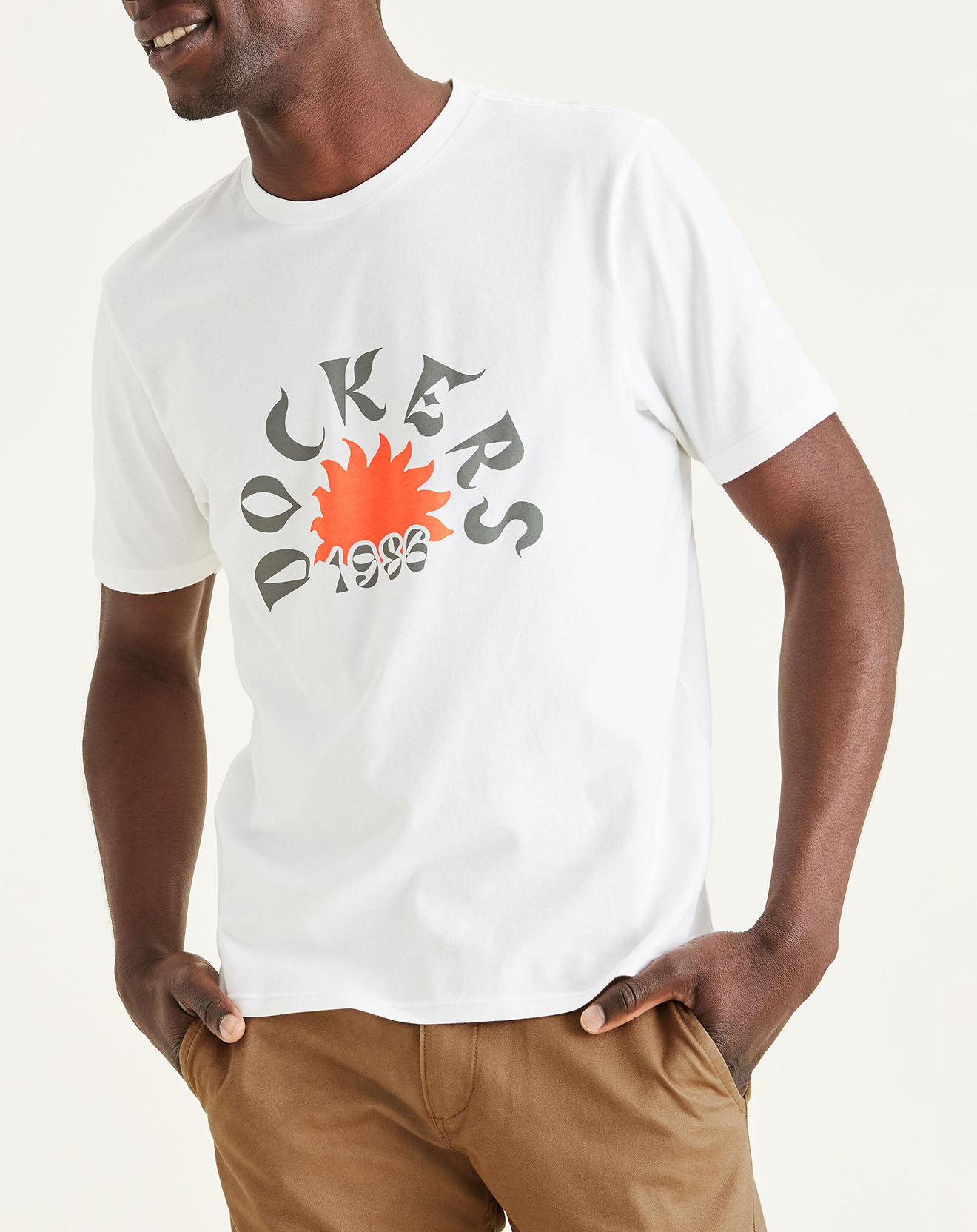 Dockers T-Shirt 100% Coton Bio  Logo blanc