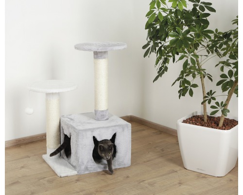 Saffier licht kattenboom 50x38x80 cm grijs