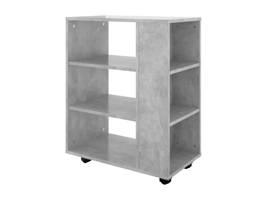 Armoire à roulettes Gris béton 60x35x75 cm Bois d’ingénierie