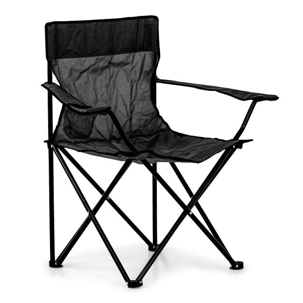 CAMPINGSTOL SUNFUN MED KOPPHOLDER SVART