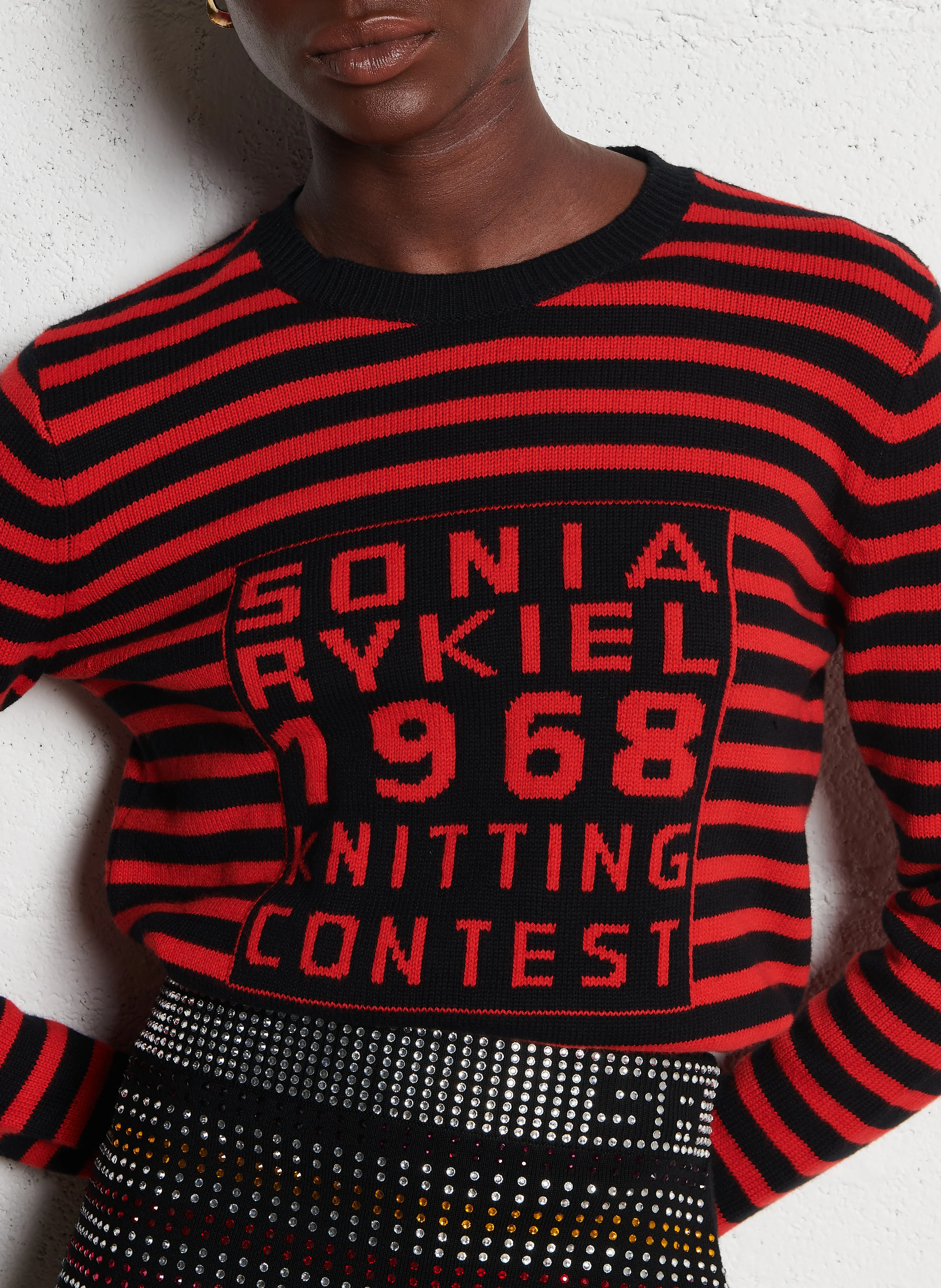 Pull col rond en coton et cachemire| Noir