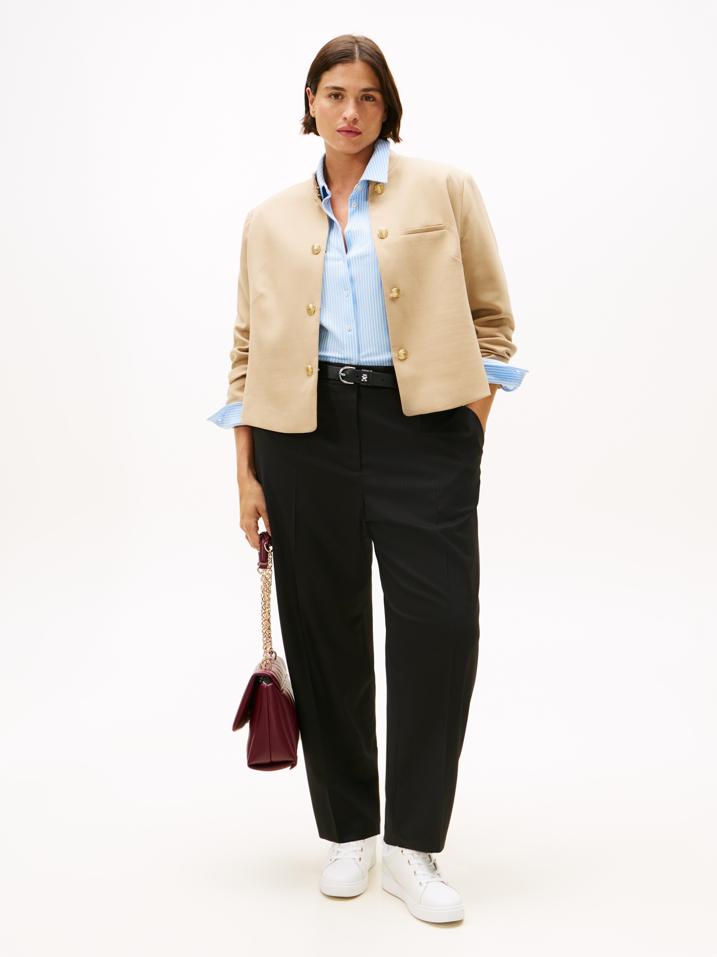 Tommy Hilfiger Curve Anzughose »CRV TIMELESS WOOL SLIM STRT PANT«  in grossen Grössen, mit Wolle
