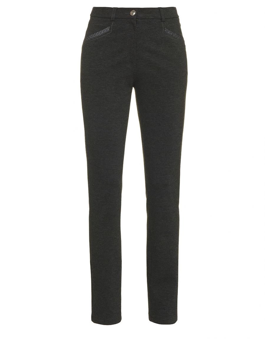 Pantalon slim gris chiné