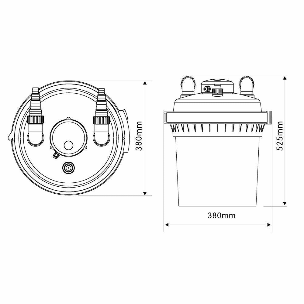 Filtre de bassin à pression uvc 11 watts stérilisateur jusqu'à 12000 litres