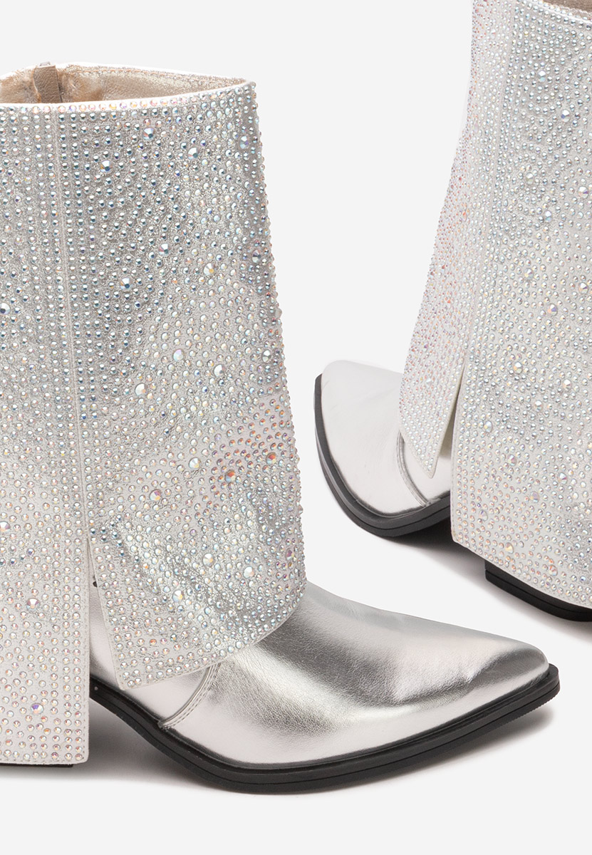 Bottes courtes femme argent Zafira