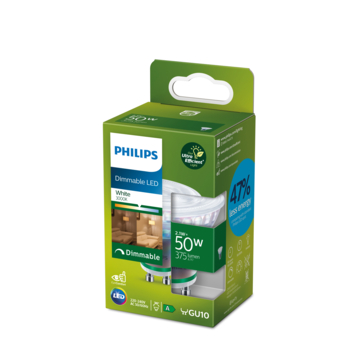Philips ultra efficient GU10 50W dimbaar 3000k