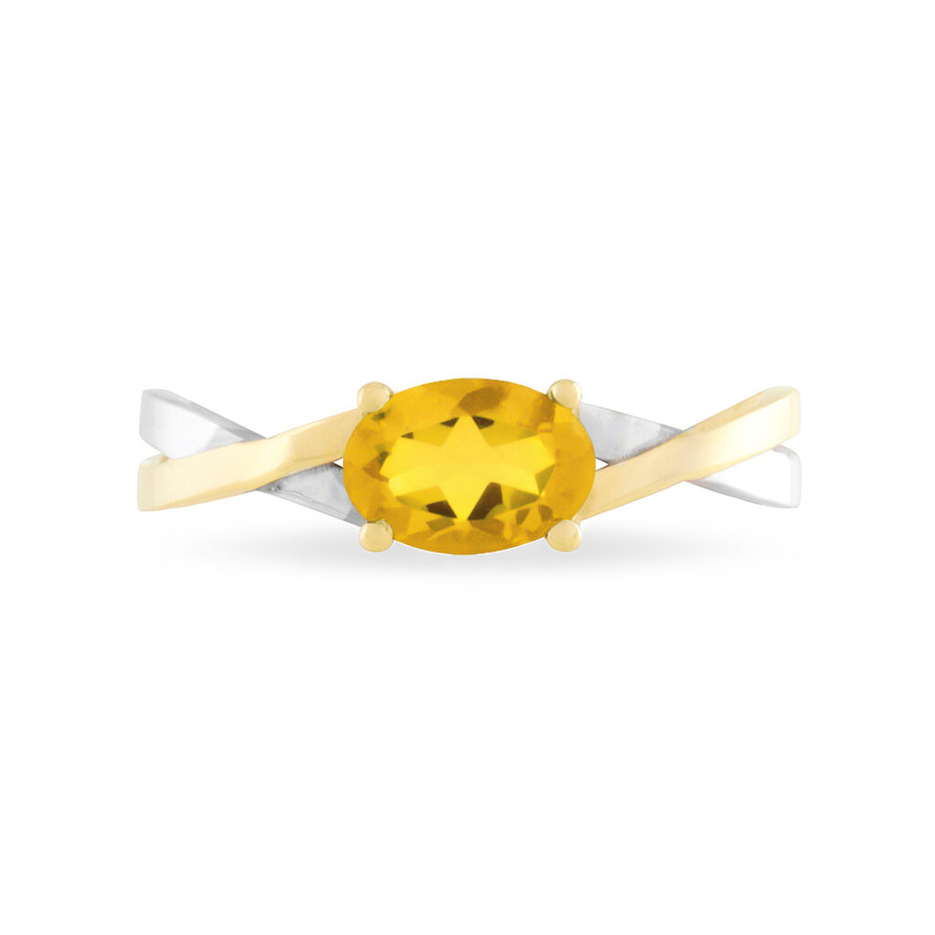 Bague Emeline Or Bicolore Citrine