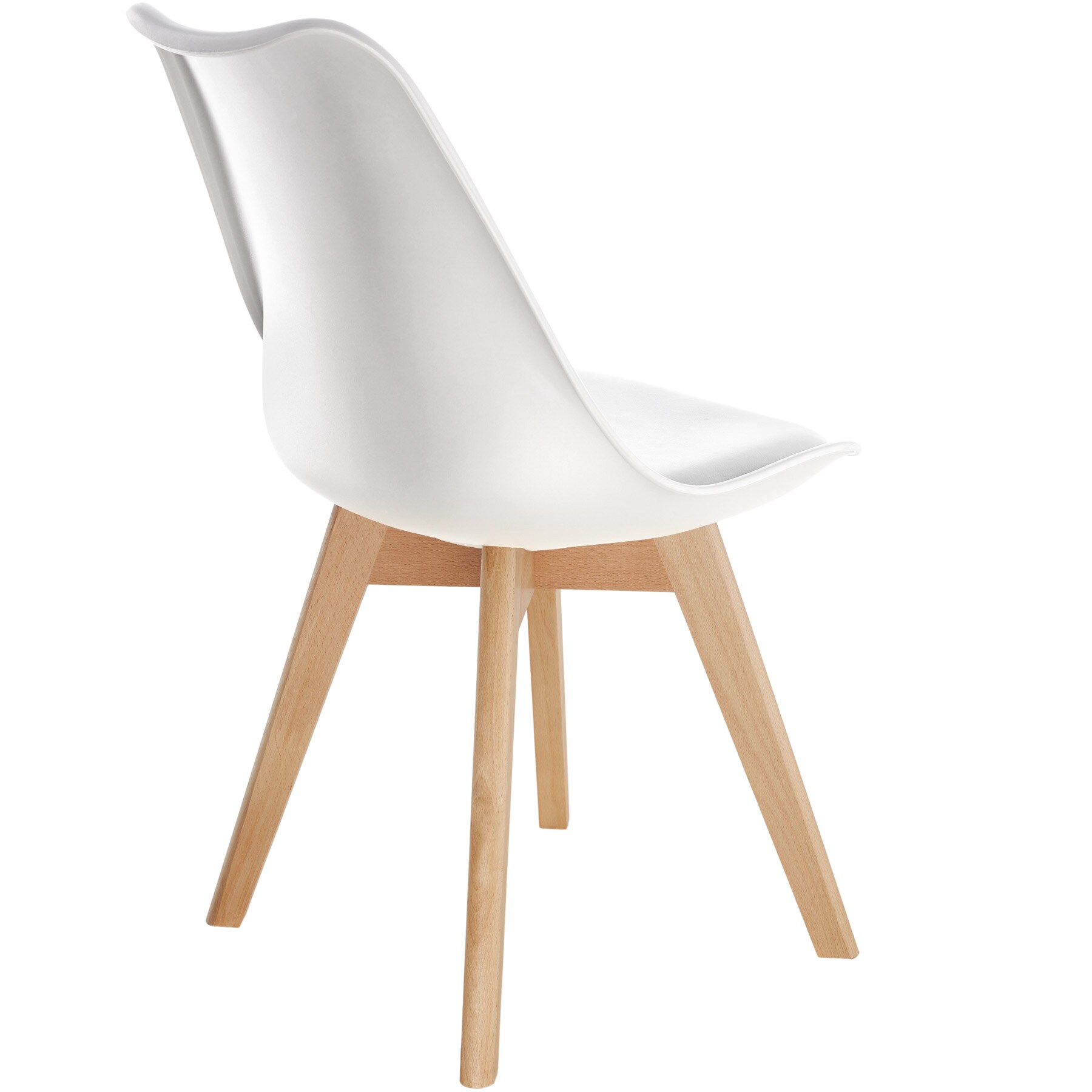 tectake® 2er Set Esszimmerstuhl, gepolsterte Sitzfläche, massive Holzbeine, 49 x 56 x 82,5 cm