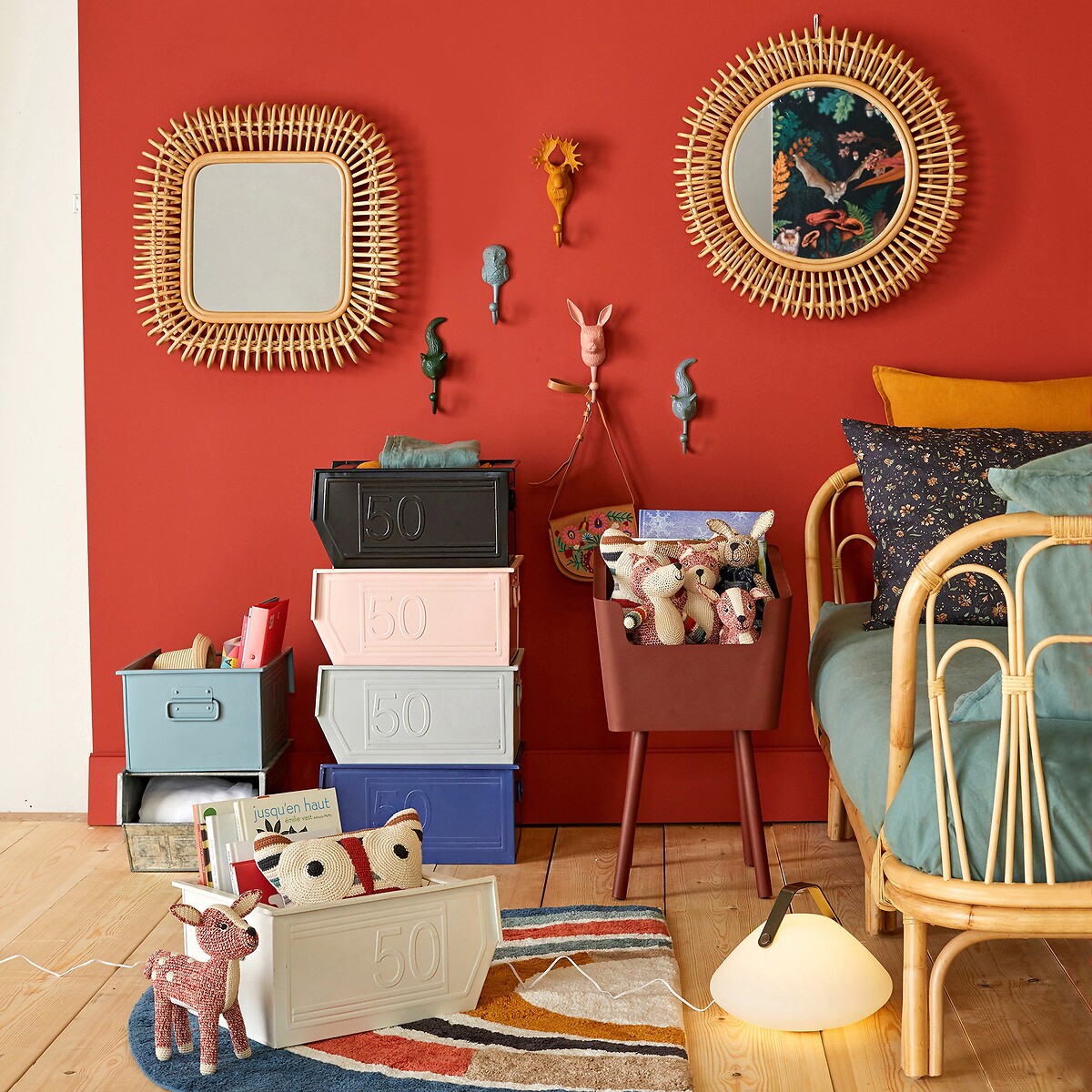 AM.PM<br>Cama infantil de vime com base, Katsuki