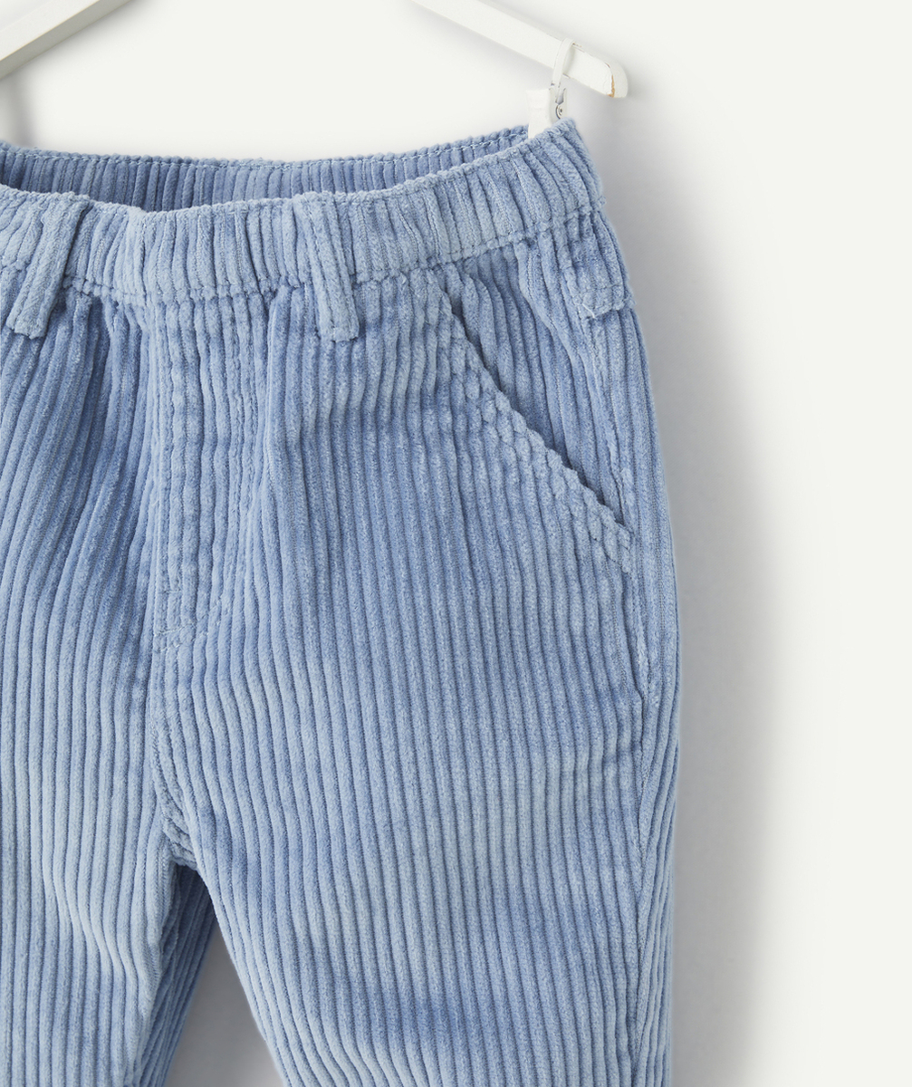 PANTALON RELAX BÉBÉ GARÇON EN VELOURS CÔTELÉ BLEU